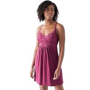 NEW Davy Piper Size XL Ella Lace Nightgown Mulberry